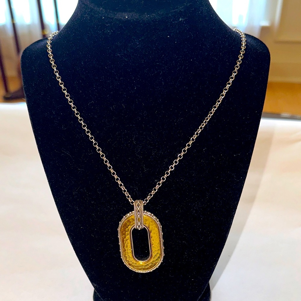 Brighton Reversible Gold and Silver Pendant Necklace